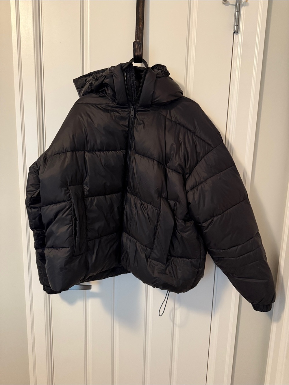 twik Black Puffer Hooded Jacket